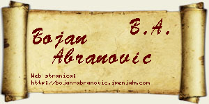 Bojan Abranović vizit kartica